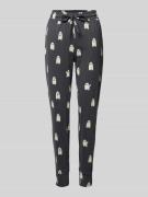 Jake*s Casual Tapered Fit Pyjama-Hose mit Motiv-Print in Dunkelgrau, G...