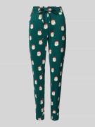 Jake*s Casual Tapered Fit Pyjama-Hose mit Motiv-Print in Dunkelgruen, ...