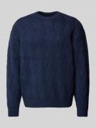 JAKE*S STUDIO MEN Strickpullover mit gerippten Abschlüssen in Marine, ...