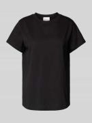 My Essential Wardrobe T-Shirt mit geripptem Rundhalsausschnitt in Blac...