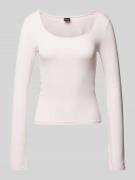 Gina Tricot Longsleeve mit U-Boot-Ausschnitt in Rosa, Größe L