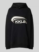 Karo Kauer Oversized Hoodie mit Label-Print in Black, Größe L