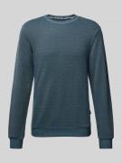 Blend Sweatshirt mit Strukturmuster in Blau Melange, Größe L