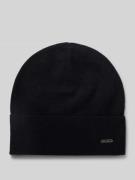 BOSS Beanie mit Label-Applikation Modell 'Lari' in Black, Größe 1