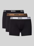 BOSS Trunks mit elastischem Logo-Bund im 3er-Pack in Black, Größe L