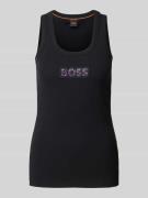 BOSS Orange Tanktop mit Label-Patch Modell 'EMATITE' in Black, Größe L