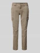 Buena Vista Skinny Fit Cargohose mit Ziernaht in Beige, Größe M