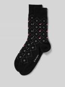 Burlington Socken mit Label-Detail Modell 'X-Mas Argyle' in Black, Grö...