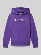 CHAMPION Hoodie mit Label-Stitching in Lila, Größe 128