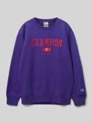 CHAMPION Sweatshirt mit Label-Print in Lila, Größe 128