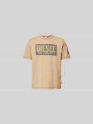 Diesel T-Shirt aus reiner Baumwolle in Camel, Größe L