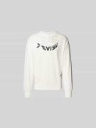 Evisu Sweatshirt mit Stehkragen in Offwhite, Größe L