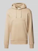 Gant Hoodie mit Label-Stitching in Beige, Größe L