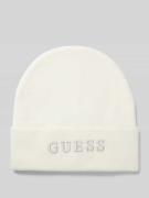 Guess Beanie mit Label-Stitching in Offwhite, Größe L