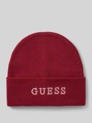 Guess Beanie mit Label-Stitching in Bordeaux, Größe L