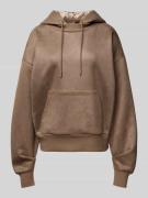 Guess Hoodie mit Strasssteinbesatz in Taupe, Größe M