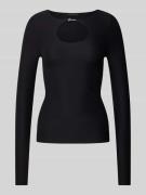 Guess Longsleeve mit Schlüsselloch-Ausschnitt Modell 'AMIRA' in Black,...