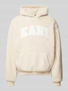 KARL KANI Hoodie mit Label-Patches in Sand, Größe L