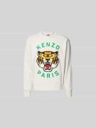 Kenzo Sweatshirt mit Label-Print in Mittelgrau Melange, Größe L