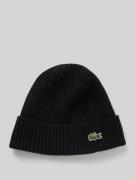 Lacoste Beanie in Strick-Optik in Black, Größe 1