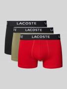 Lacoste Trunks mit elastischem Label-Bund im 3er-Pack in Oliv, Größe L