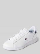 Lacoste Ledersneaker mit Logo-Stitching Modell 'CARNABY' in Weiss, Grö...