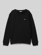 Lacoste Sweatshirt mit Label-Stitching in Black, Größe 140