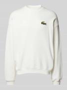 Lacoste Sweatshirt mit Logo-Patch in Weiss, Größe 3XL