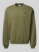 Lacoste Sweatshirt mit Logo-Patch in Oliv, Größe XXL