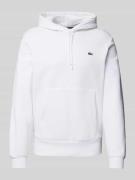 Lacoste Regular Fit Hoodie mit Baumwolle in Weiss, Größe L