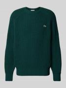 Lacoste Strickpullover aus Wolle mit Logo-Patch Modell 'BEADED' in Mar...