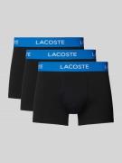 Lacoste Trunks mit Label-Bund im 3er-Pack in Black, Größe L