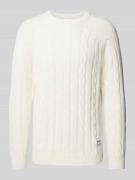 Pepe Jeans Strickpullover mit Zopfmuster Modell 'Camdem' in Offwhite, ...