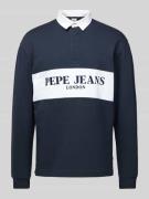 Pepe Jeans Sweatshirt mit Polokragen Modell 'Joey' in Marine, Größe L