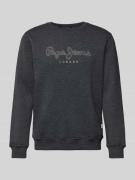 Pepe Jeans Sweatshirt mit Label-Stitching Modell 'Nouvel' in Dunkelgra...