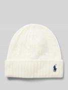 POLO RALPH LAUREN Beanie mit Label-Stitching in Offwhite, Größe 1