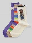 POLO RALPH LAUREN Socken mit Label-Detail im 3er-Pack in Lila, Größe 1