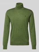 POLO RALPH LAUREN Strickpullover mit Rollkragen in Oliv, Größe L