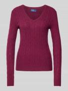 POLO RALPH LAUREN Strickpullover aus Wolle-Kaschmir-Mix mit Zopfmuster...