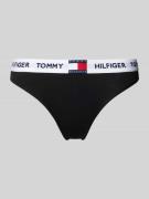 TOMMY HILFIGER String mit elastischem Logo-Bund in Black, Größe M