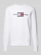 Tommy Hilfiger Sweatshirt mit Label-Stitching in Weiss, Größe L