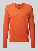 Tommy Hilfiger Strickpullover mit Logo-Stitching Modell 'PIMA' in Oran...