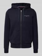 Tommy Hilfiger Regular Fit Sweatjacke mit Kapuze in Marine, Größe L