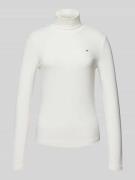 Tommy Hilfiger Slim Fit Longsleeve mit Rollkragen in Weiss, Größe L