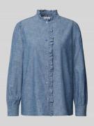 Tommy Hilfiger Hemdbluse mit Stehkragen Modell 'CHAMBRAY' in Blau Mela...