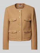 Tommy Hilfiger Cropped Jacke mit Knopfleiste in Beige, Größe 34