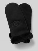 UGG Handschuhe aus Schafsfell mit Label-Stitching in Black, Größe L/XL