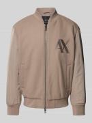 ARMANI EXCHANGE Bomberjacke mit Label-Stitching in Beige, Größe L