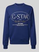 G-Star Raw Sweatshirt mit Label-Print in Bleu, Größe L