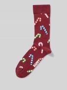 Happy Socks Socken mit Motiv-Stitchings Modell 'Candy Cane' in Bordeau...